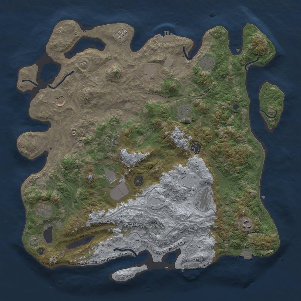 Rust Map: Procedural Map, Size: 4250, Seed: 29751023, 19 Monuments