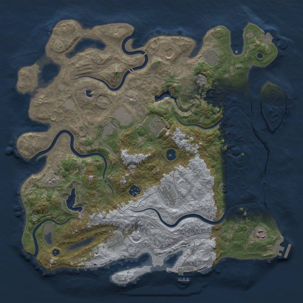 Rust Map: Procedural Map, Size: 4250, Seed: 29751023, 15 Monuments