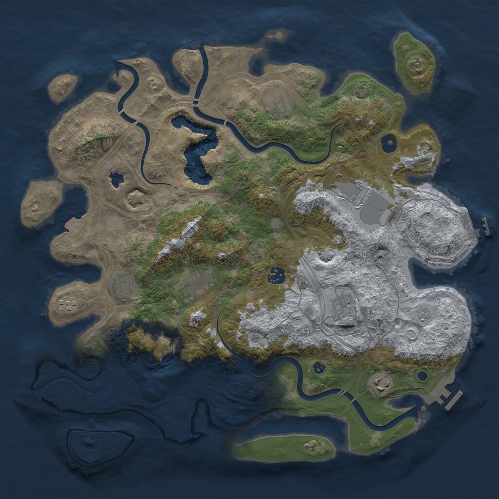 Rust Map: Procedural Map, Size: 4250, Seed: 6630, 14 Monuments