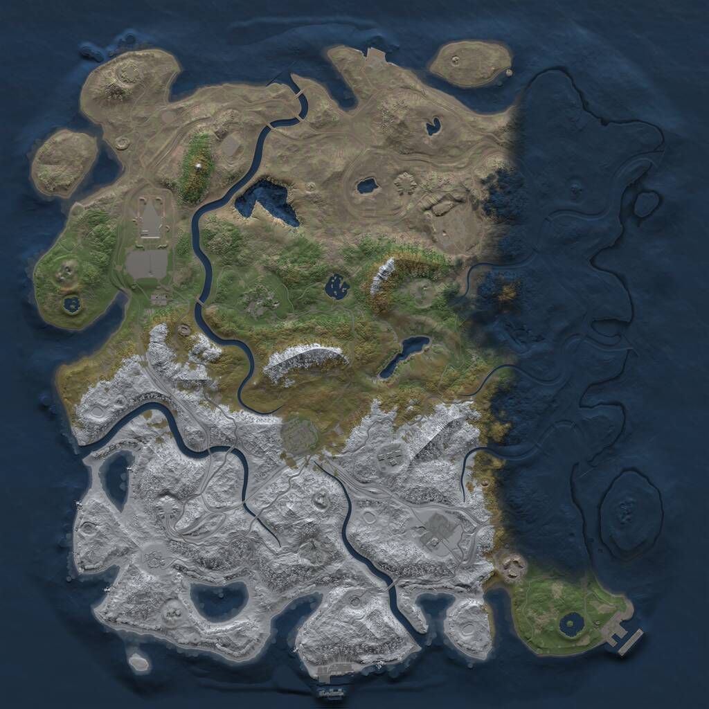 Rust Map: Procedural Map, Size: 4500, Seed: 228313034, 14 Monuments