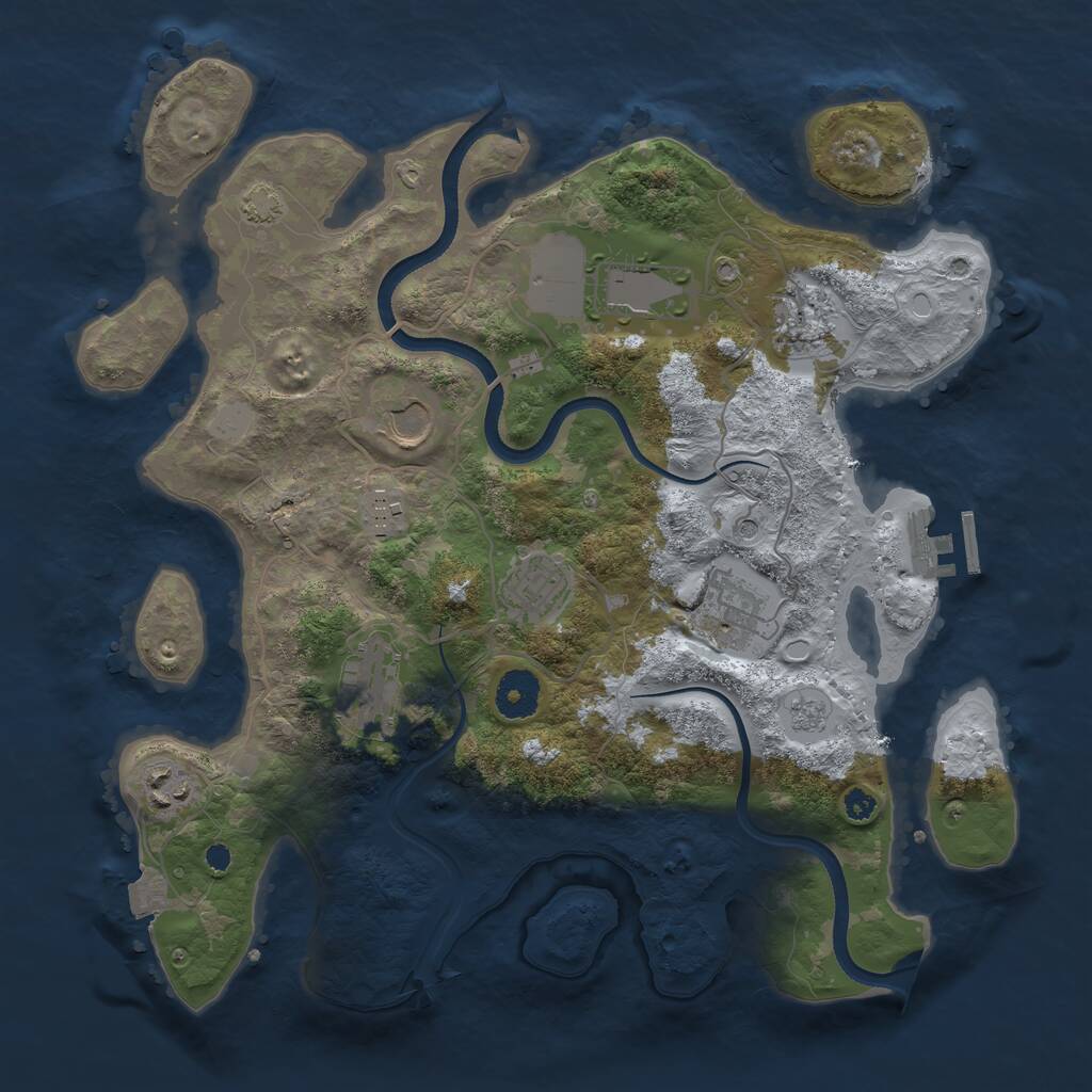 Rust Map: Procedural Map, Size: 3500, Seed: 11082013, 13 Monuments