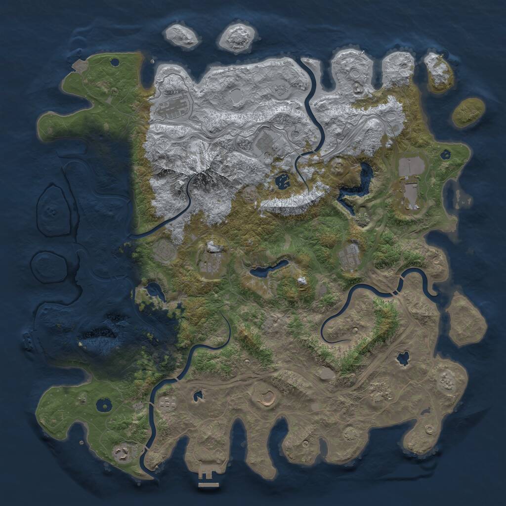 Rust Map: Procedural Map, Size: 5000, Seed: 1234565432, 17 Monuments