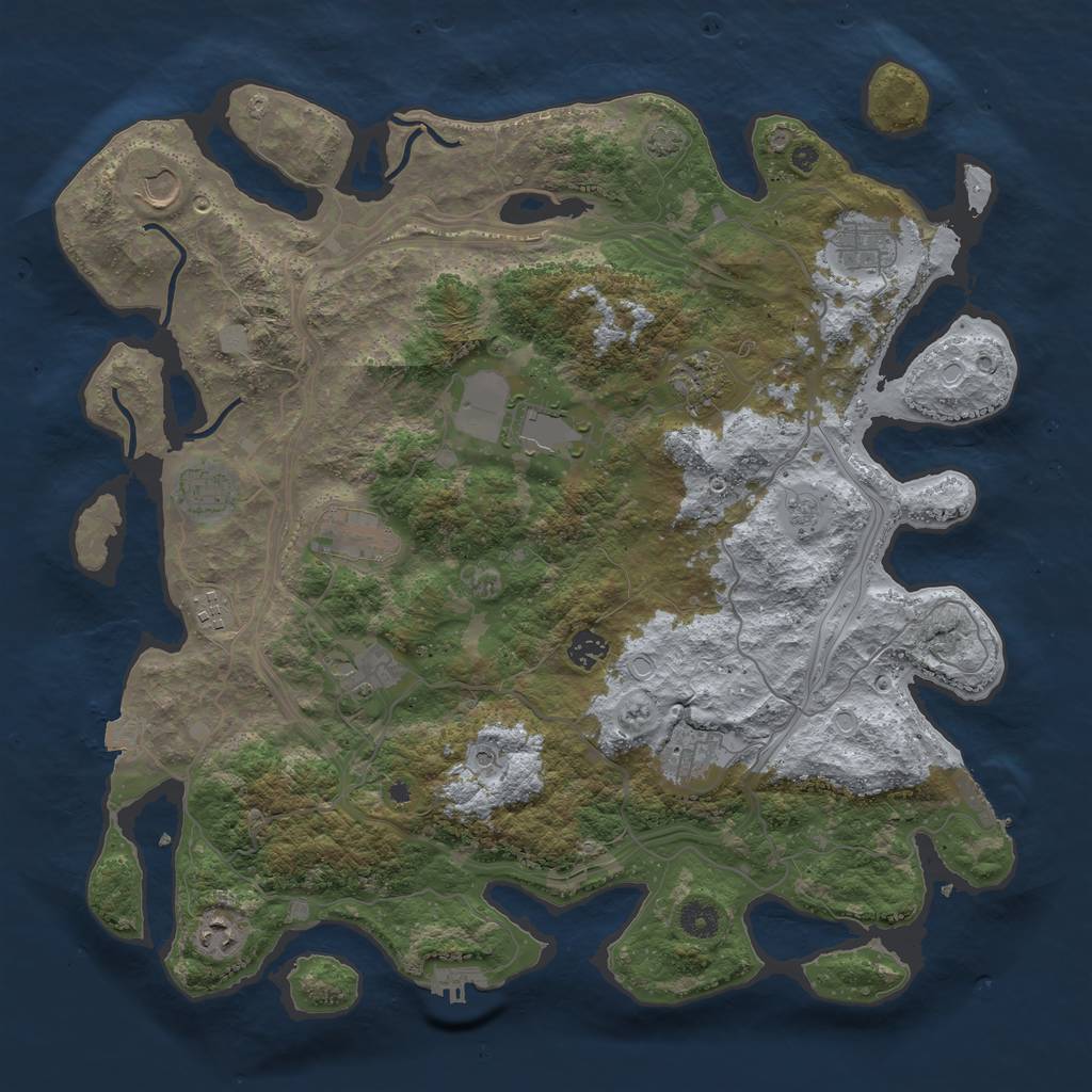 Rust Map: Procedural Map, Size: 4250, Seed: 1906010637, 19 Monuments