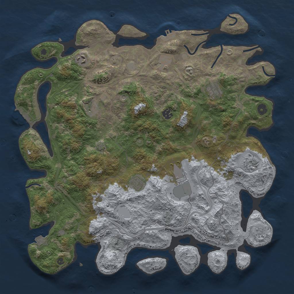 Rust Map: Procedural Map, Size: 4250, Seed: 1084745990, 17 Monuments