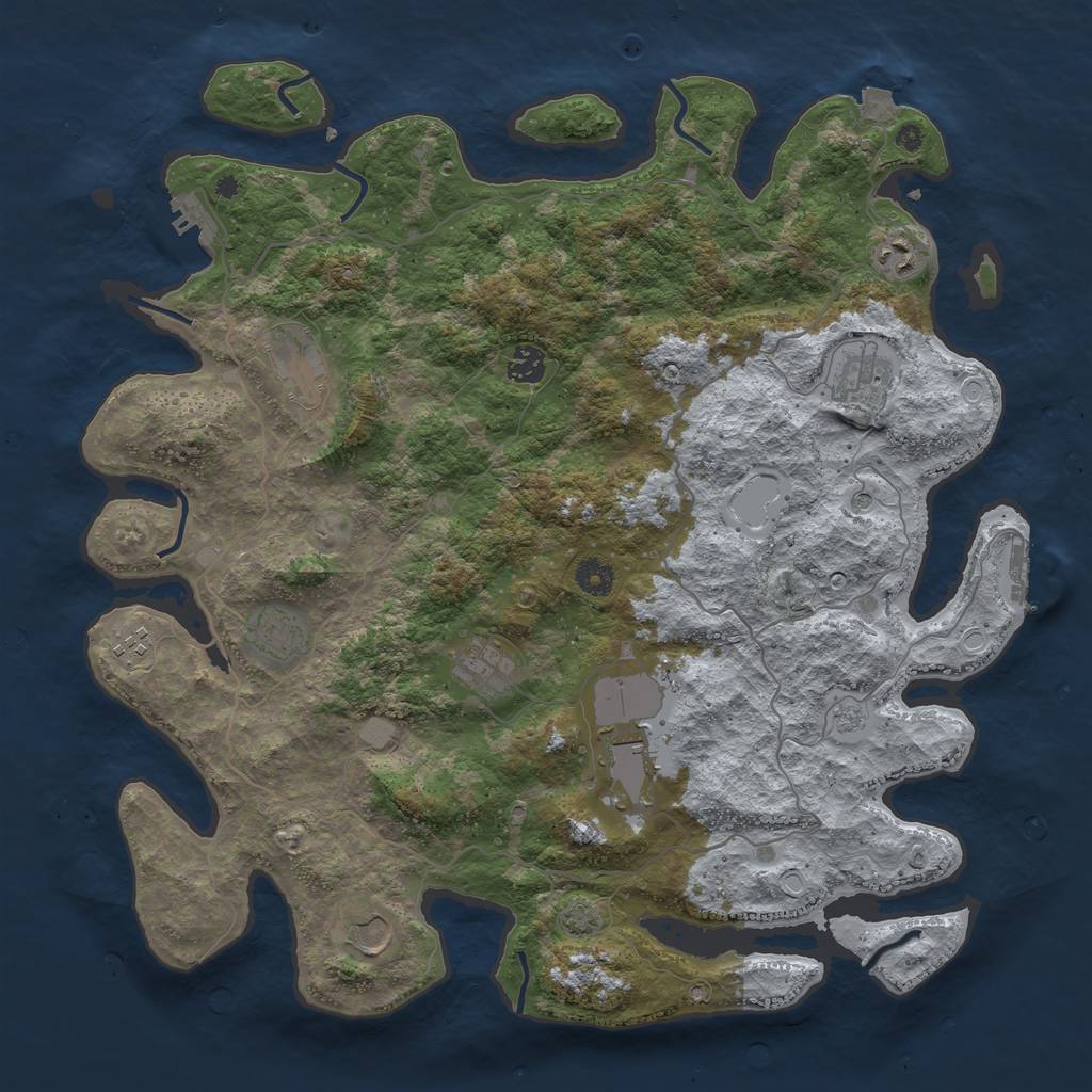 Rust Map: Procedural Map, Size: 4200, Seed: 5676, 17 Monuments