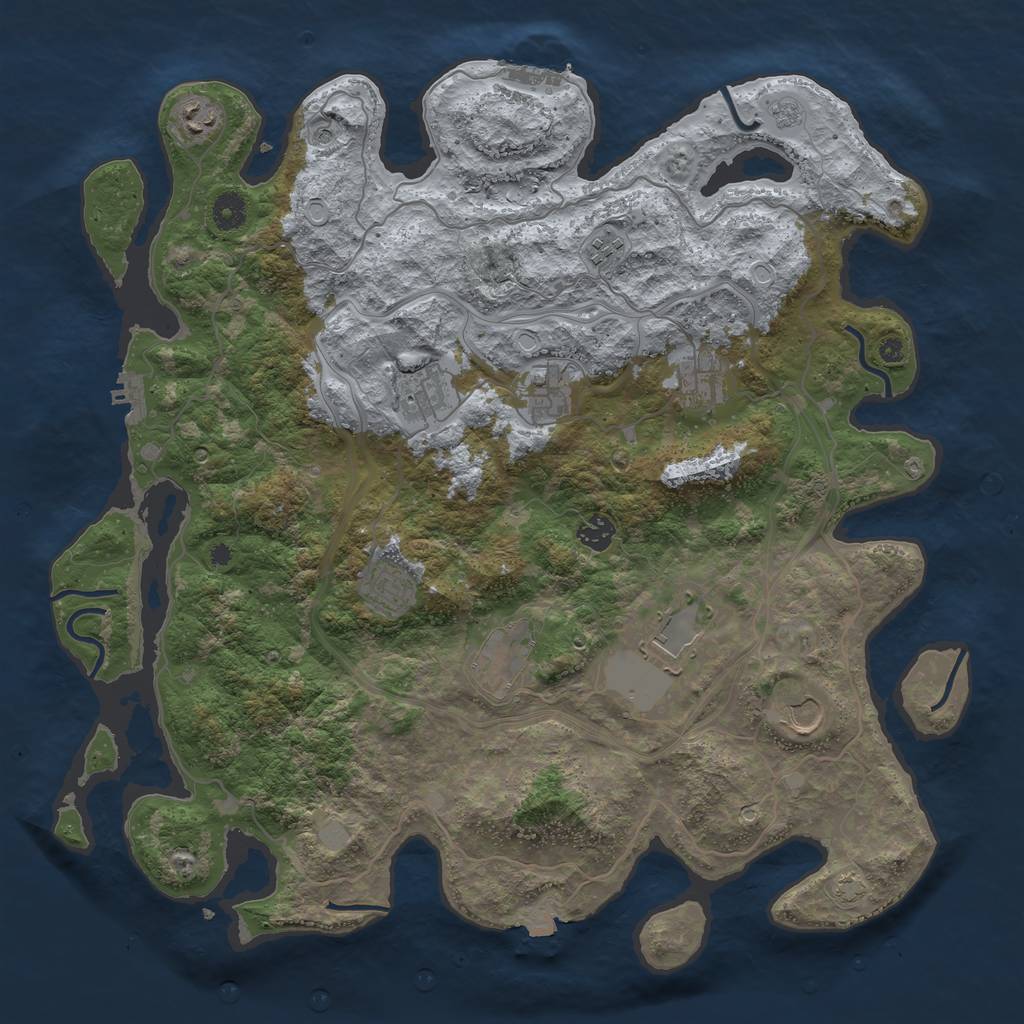 Rust Map: Procedural Map, Size: 4250, Seed: 997478192, 18 Monuments
