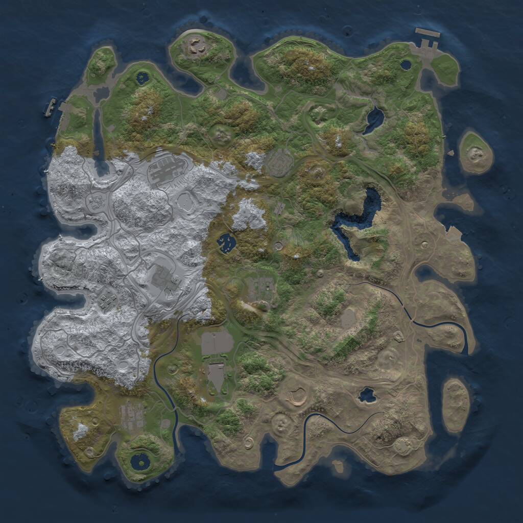 Rust Map: Procedural Map, Size: 4250, Seed: 887529985, 16 Monuments