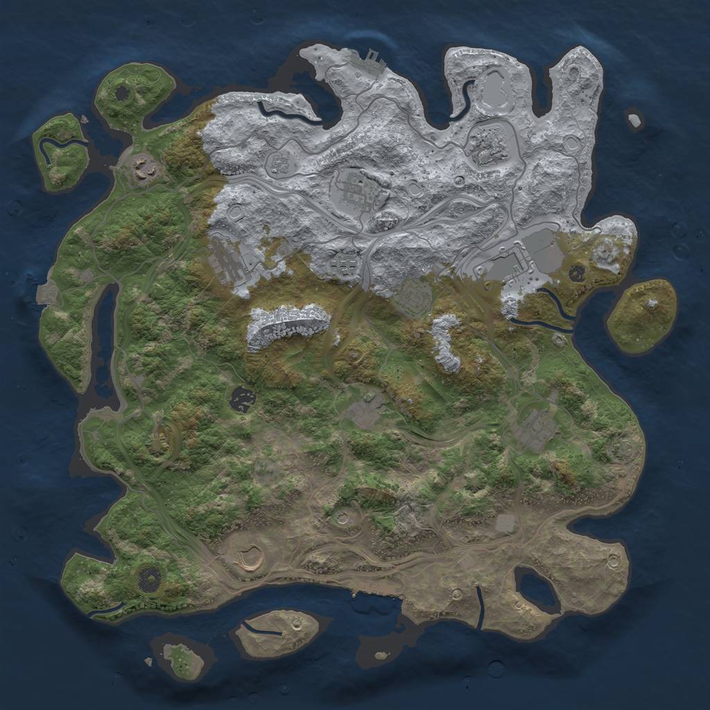 Rust Map: Procedural Map, Size: 4250, Seed: 4564653, 19 Monuments