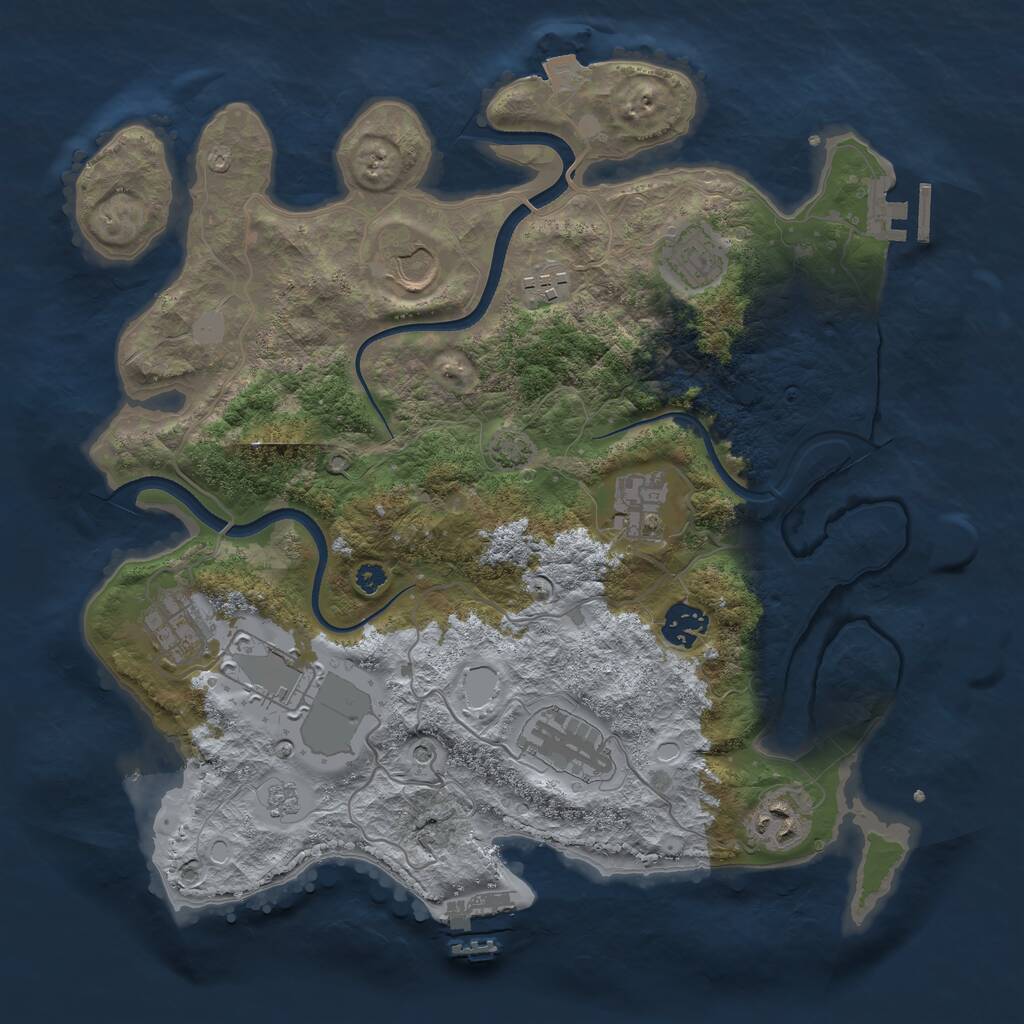 Rust Map: Procedural Map, Size: 3500, Seed: 1597231886, 15 Monuments