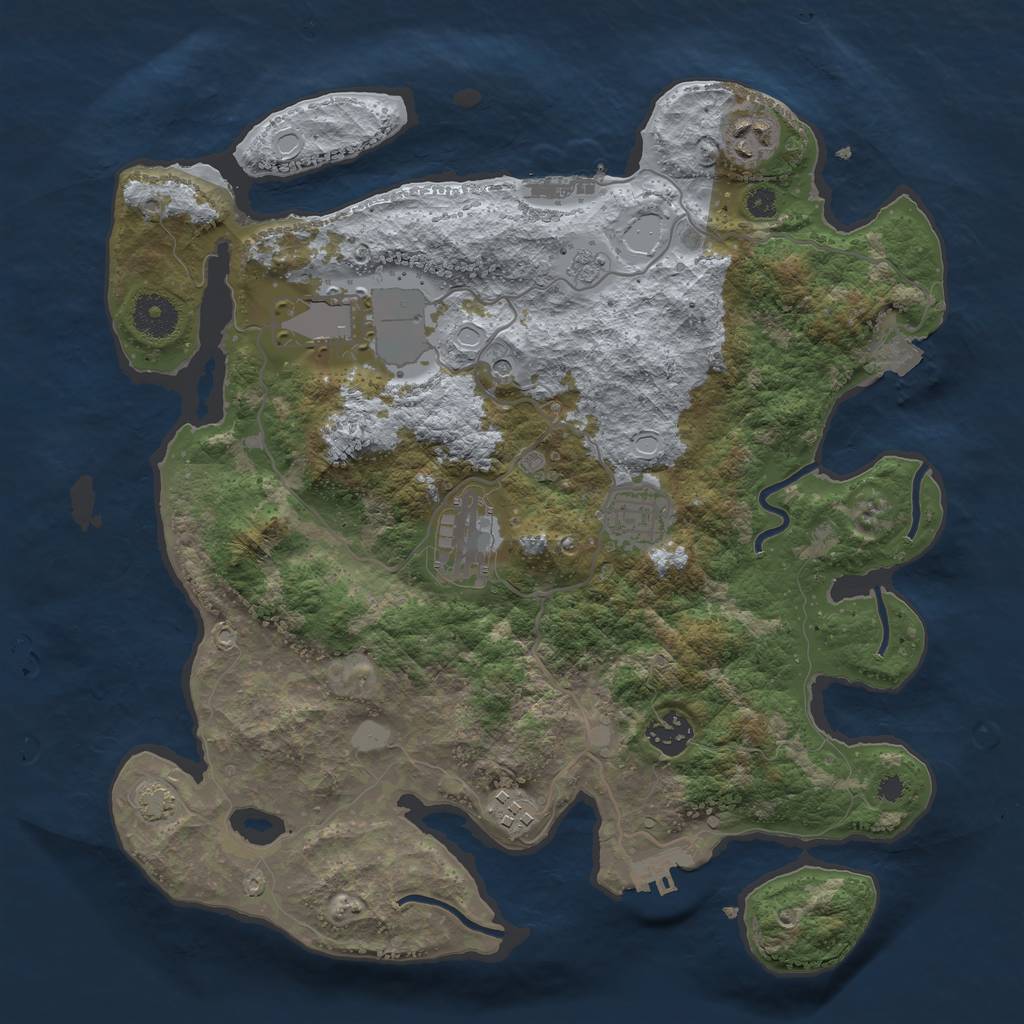 Rust Map: Procedural Map, Size: 3500, Seed: 82488915, 14 Monuments