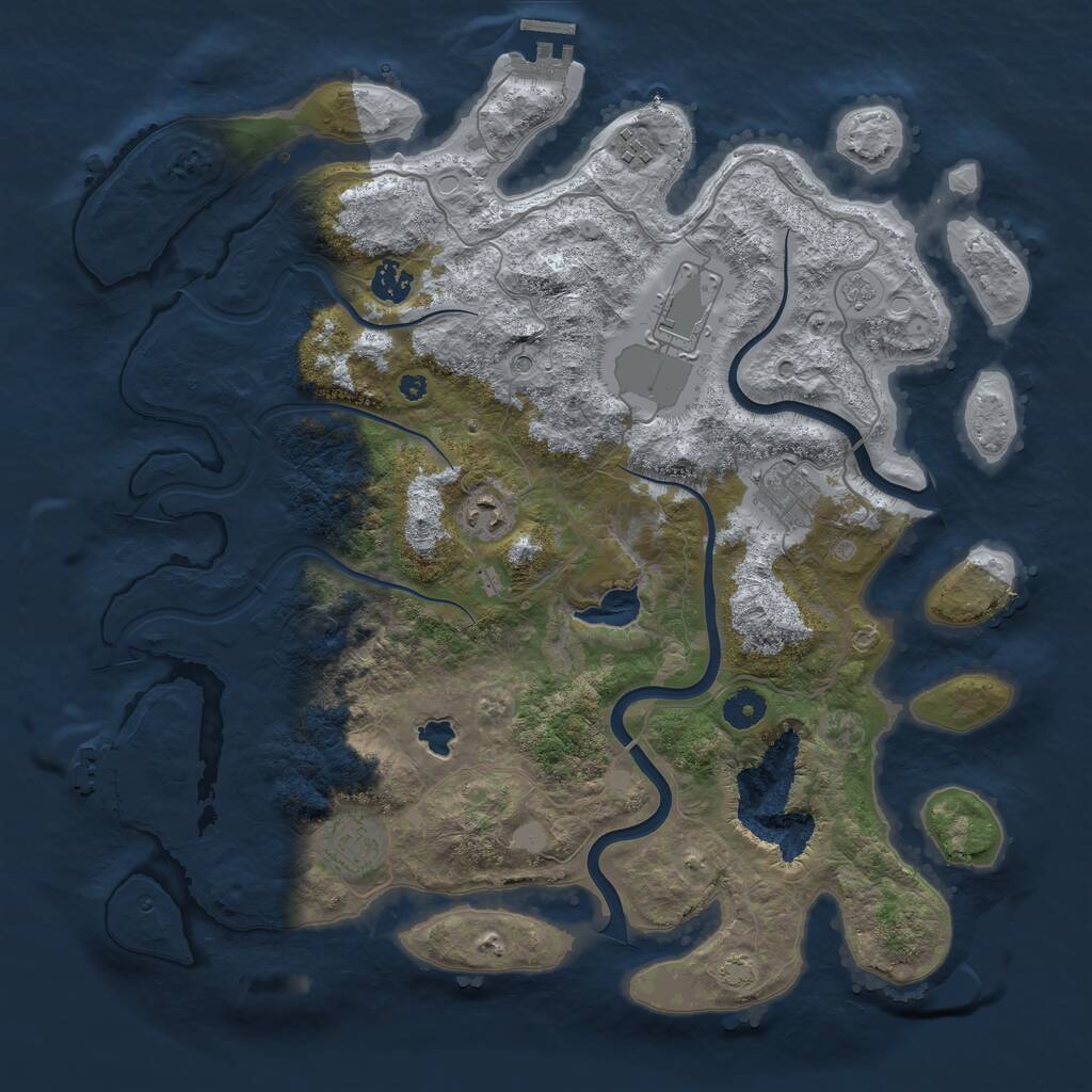 Rust Map: Procedural Map, Size: 4000, Seed: 1376581598, 12 Monuments