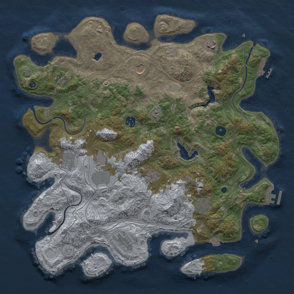 Rust Map: Procedural Map, Size: 4250, Seed: 1306438737, 16 Monuments