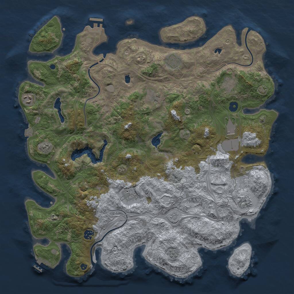 Rust Map: Procedural Map, Size: 4500, Seed: 848525299, 15 Monuments