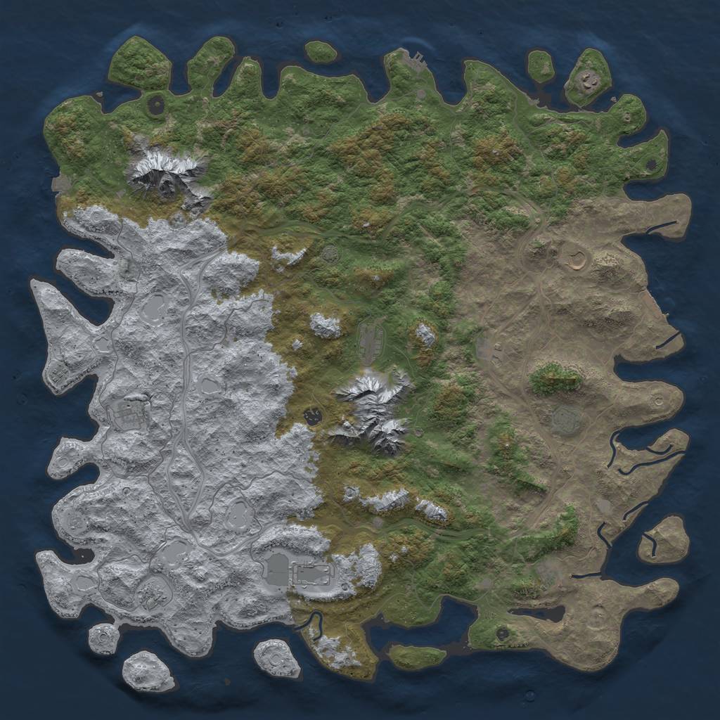 Rust Map: Procedural Map, Size: 6000, Seed: 1612826370, 19 Monuments