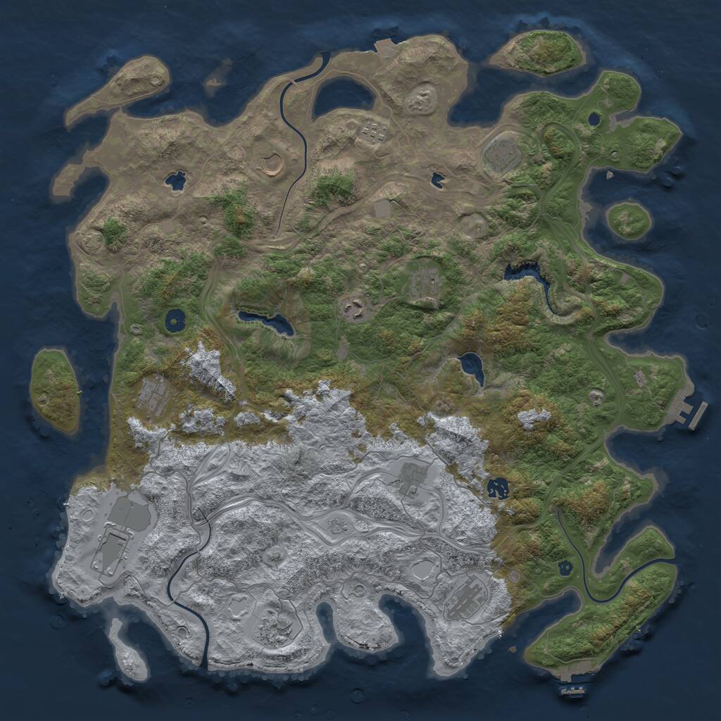 Rust Map: Procedural Map, Size: 4800, Seed: 824394327, 17 Monuments