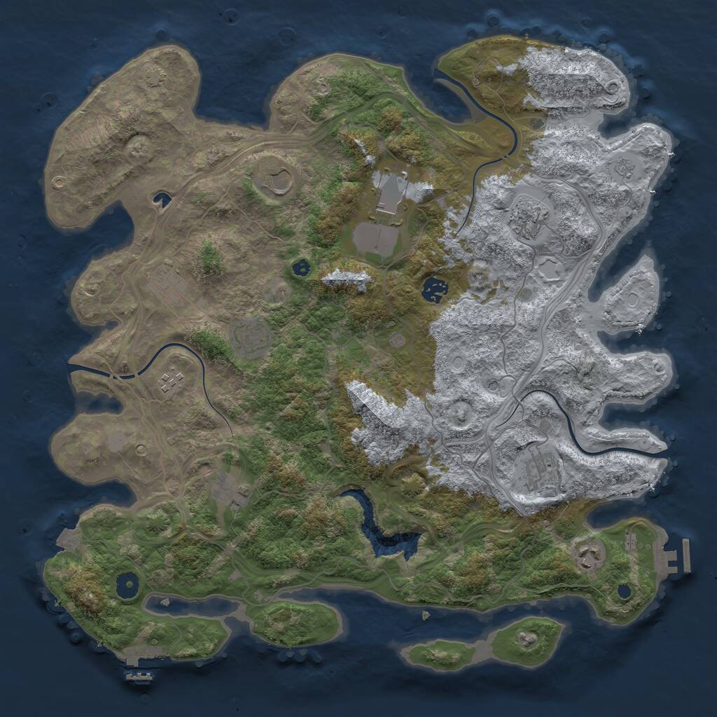 Rust Map: Procedural Map, Size: 4250, Seed: 19442393, 16 Monuments