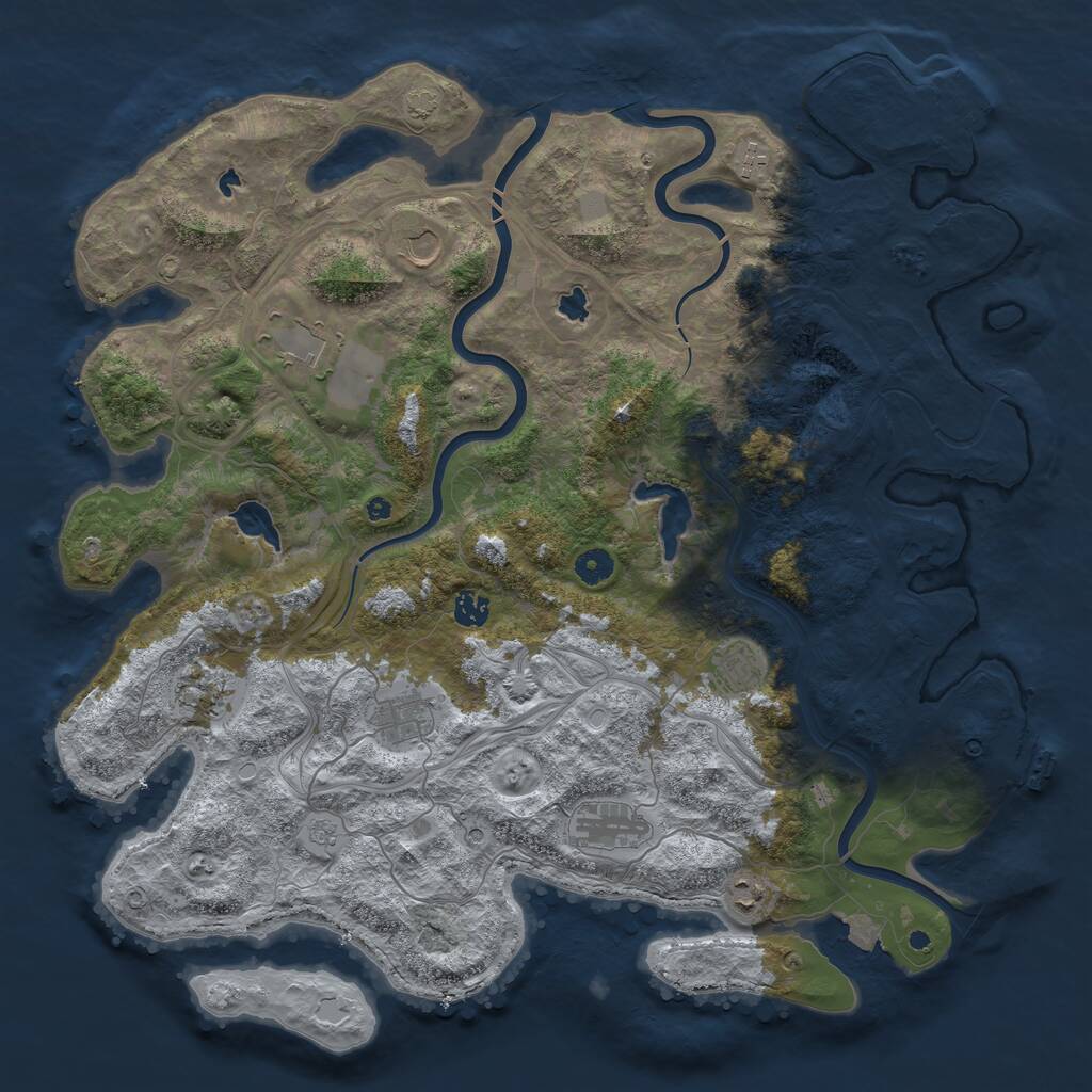 Rust Map: Procedural Map, Size: 4500, Seed: 5637294, 15 Monuments