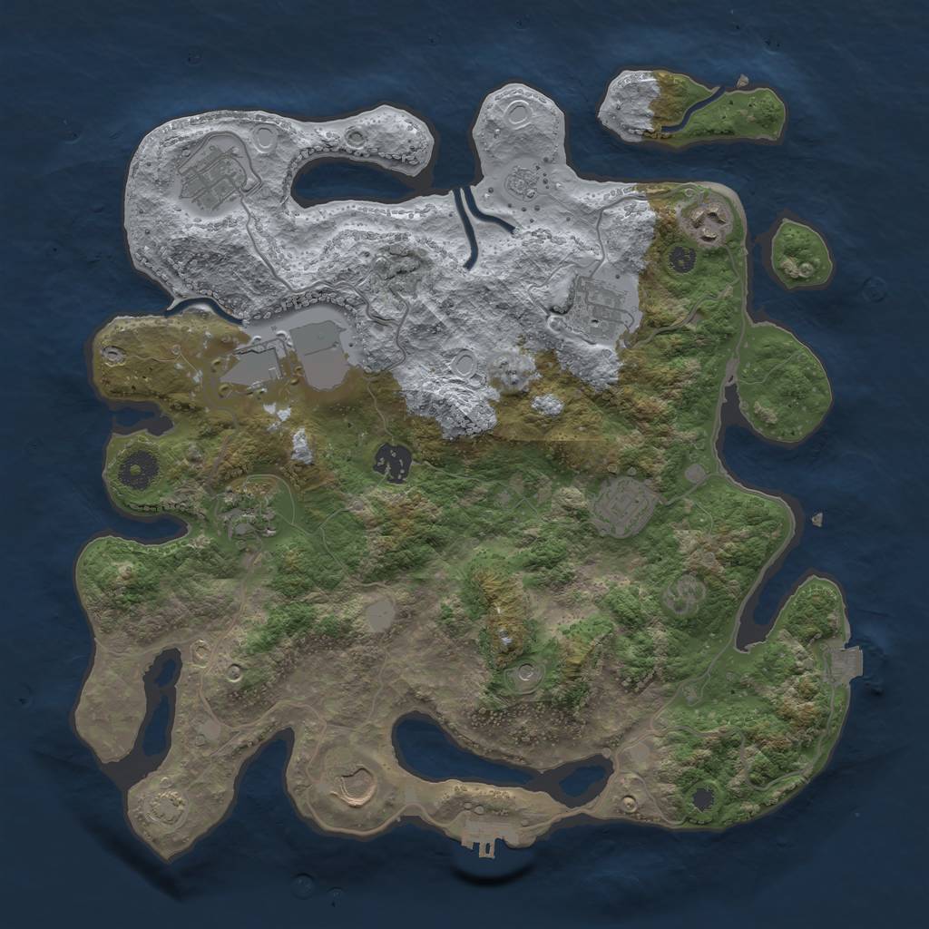 Rust Map: Procedural Map, Size: 3600, Seed: 1746142744, 15 Monuments