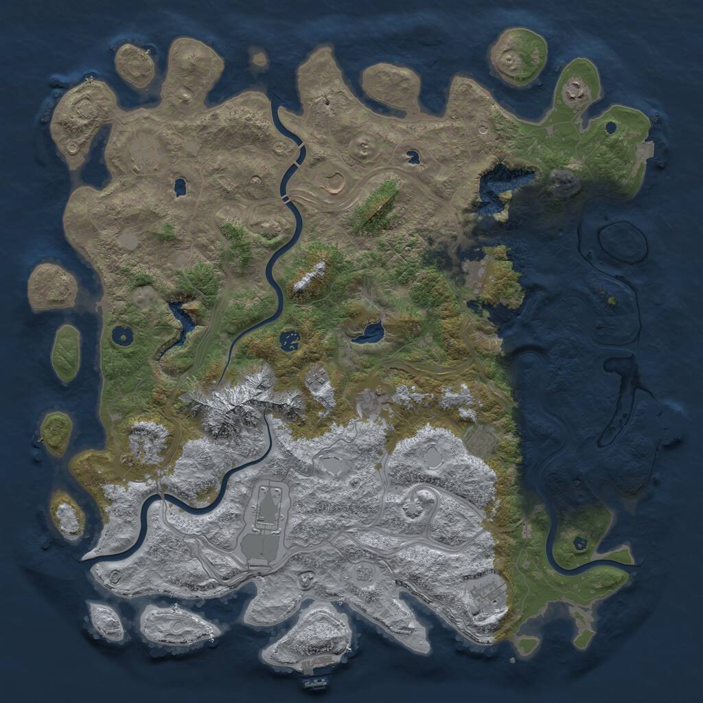 Rust Map: Procedural Map, Size: 5000, Seed: 5101, 17 Monuments