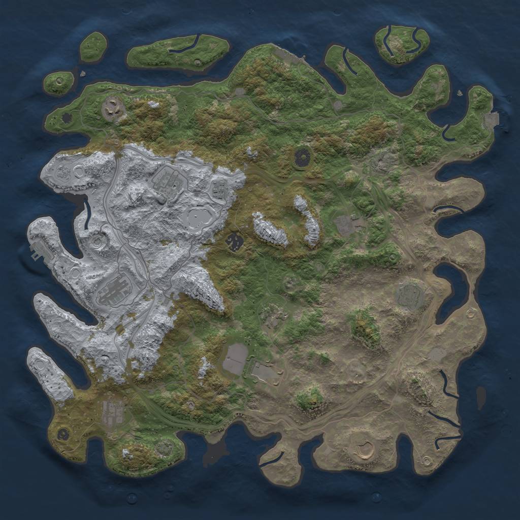 Rust Map: Procedural Map, Size: 4500, Seed: 1198525484, 19 Monuments