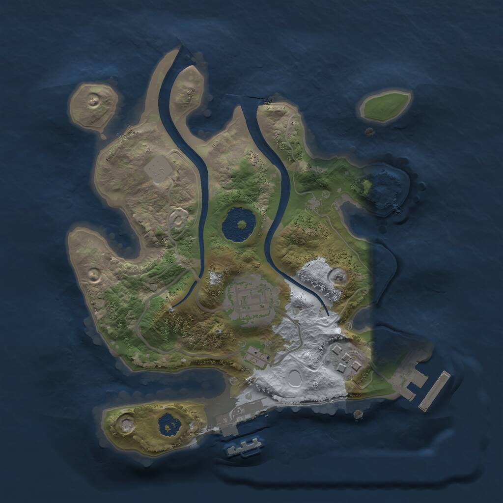 Rust Map: Procedural Map, Size: 2250, Seed: 889770081, 5 Monuments