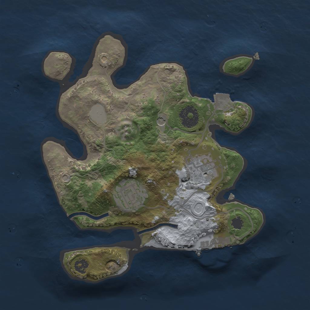 Rust Map: Procedural Map, Size: 2250, Seed: 889770081, 7 Monuments