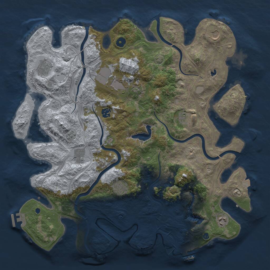 Rust Map: Procedural Map, Size: 4250, Seed: 7496, 16 Monuments
