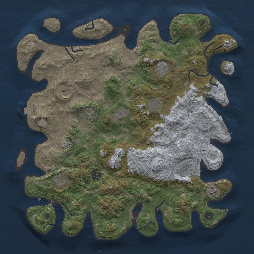 Rust Map: Procedural Map, Size: 4250, Seed: 536711391, 16 Monuments