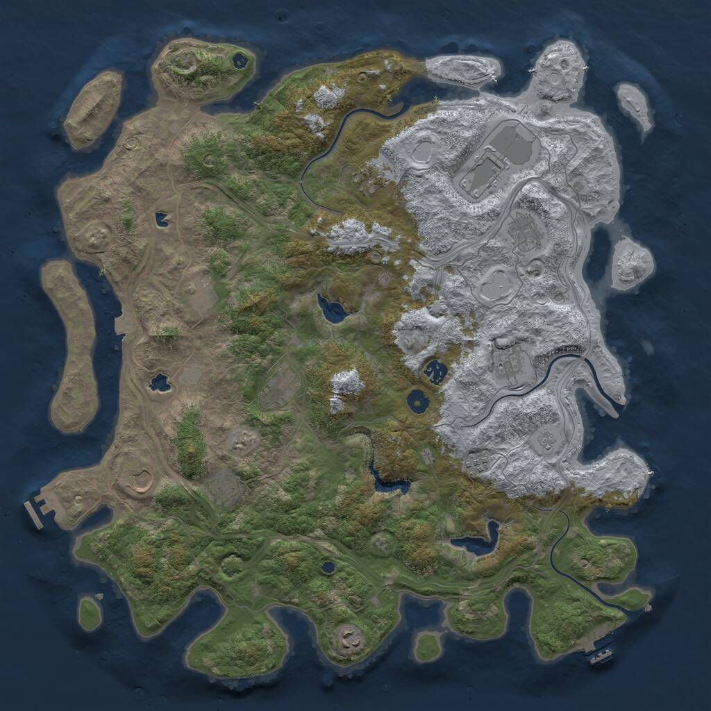 Rust Map: Procedural Map, Size: 4750, Seed: 399544695, 17 Monuments