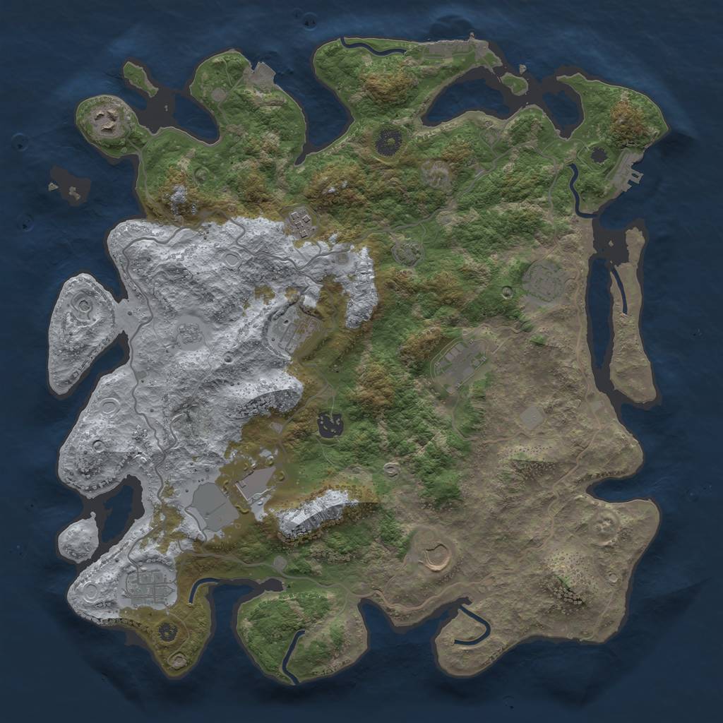 Rust Map: Procedural Map, Size: 4000, Seed: 12217773, 17 Monuments