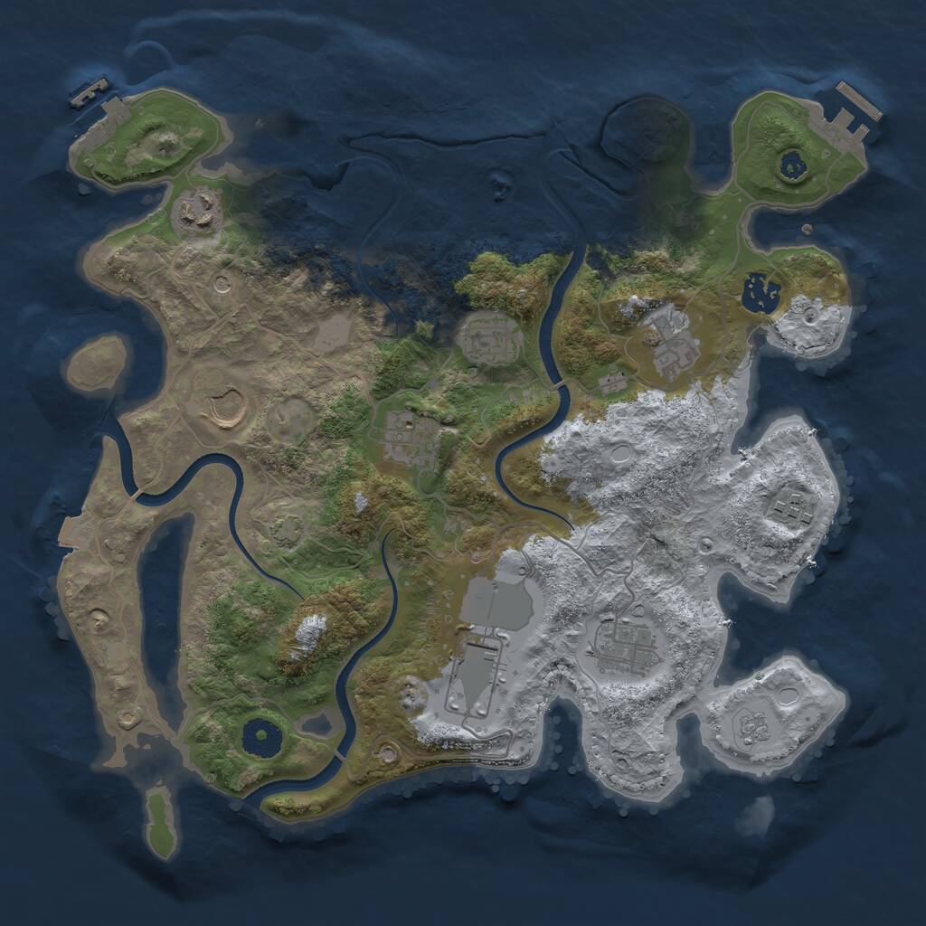 Rust Map: Procedural Map, Size: 3500, Seed: 11220175, 15 Monuments