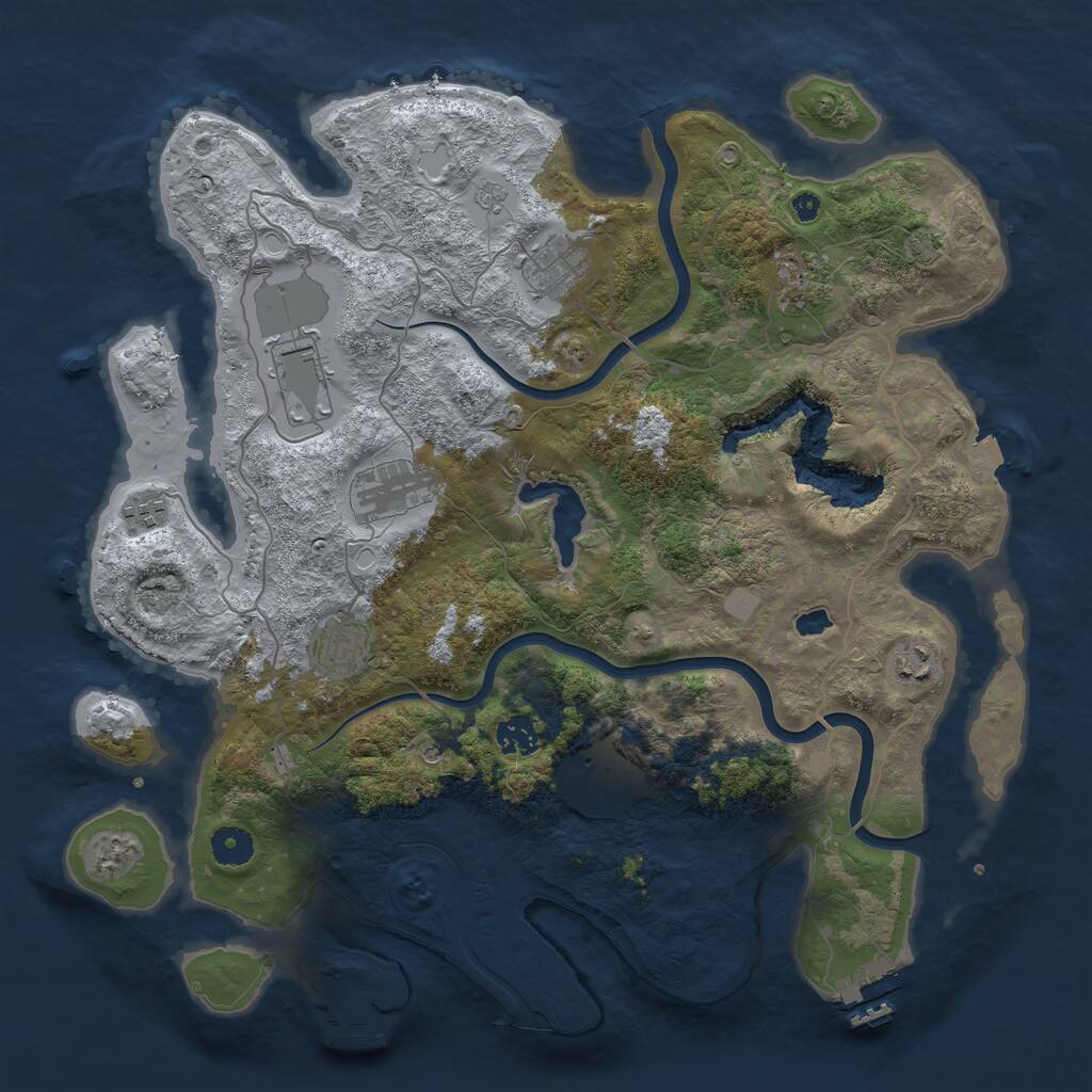 Rust Map: Procedural Map, Size: 4000, Seed: 388071547, 15 Monuments