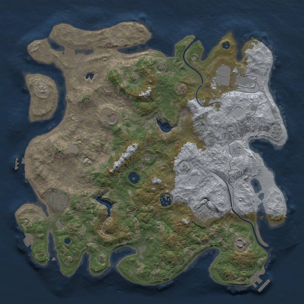 Rust Map: Procedural Map, Size: 4000, Seed: 132146385, 13 Monuments