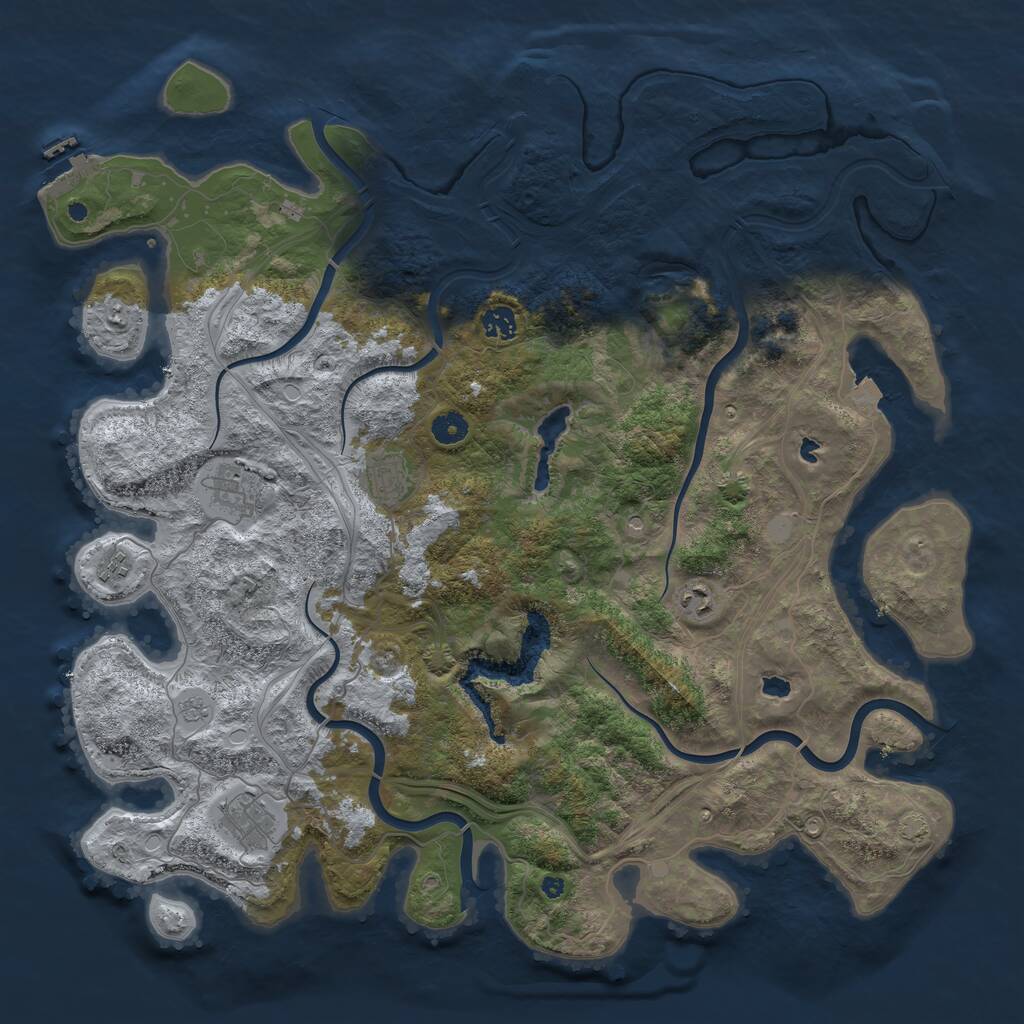 Rust Map: Procedural Map, Size: 4500, Seed: 564008073, 12 Monuments