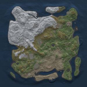 Thumbnail Rust Map: Procedural Map, Size: 4000, Seed: 736249597, 16 Monuments