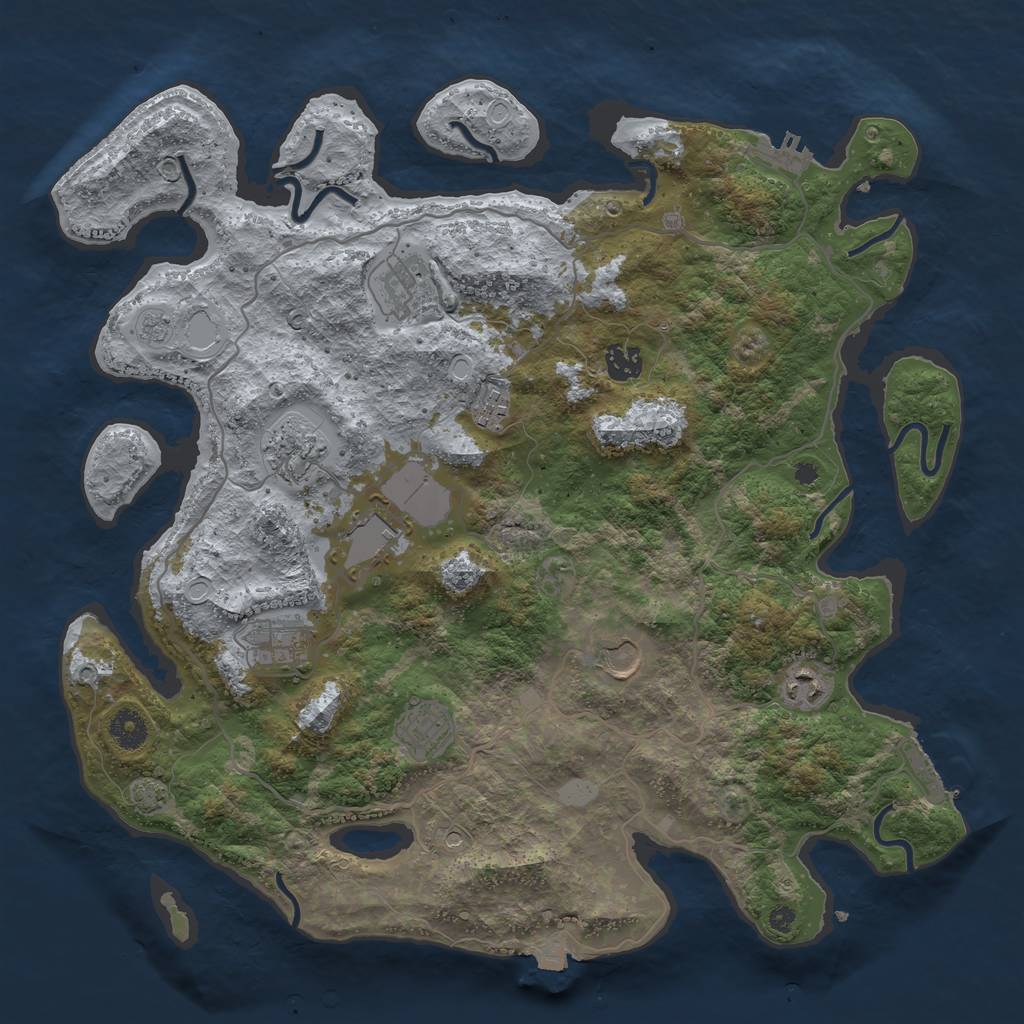 Rust Map: Procedural Map, Size: 4000, Seed: 806857, 17 Monuments