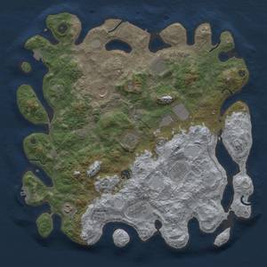 Thumbnail Rust Map: Procedural Map, Size: 4100, Seed: 747, 17 Monuments