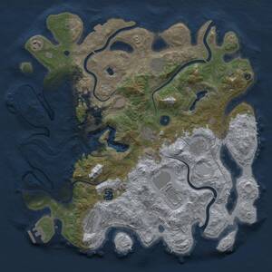 Thumbnail Rust Map: Procedural Map, Size: 4100, Seed: 747, 14 Monuments