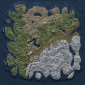 Thumbnail Rust Map: Procedural Map, Size: 4100, Seed: 747, 14 Monuments