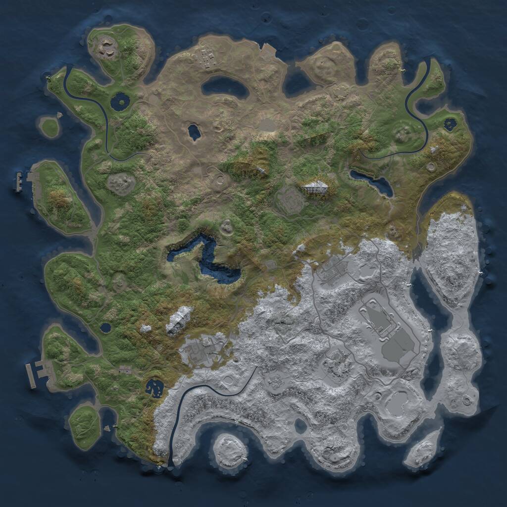 Rust Map: Procedural Map, Size: 4100, Seed: 747, 14 Monuments