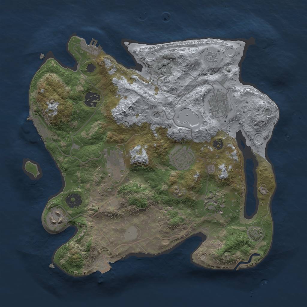 Rust Map: Procedural Map, Size: 3000, Seed: 468120957, 14 Monuments