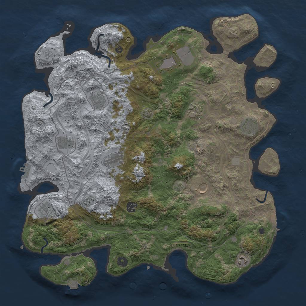 Rust Map: Procedural Map, Size: 4250, Seed: 891190968, 19 Monuments