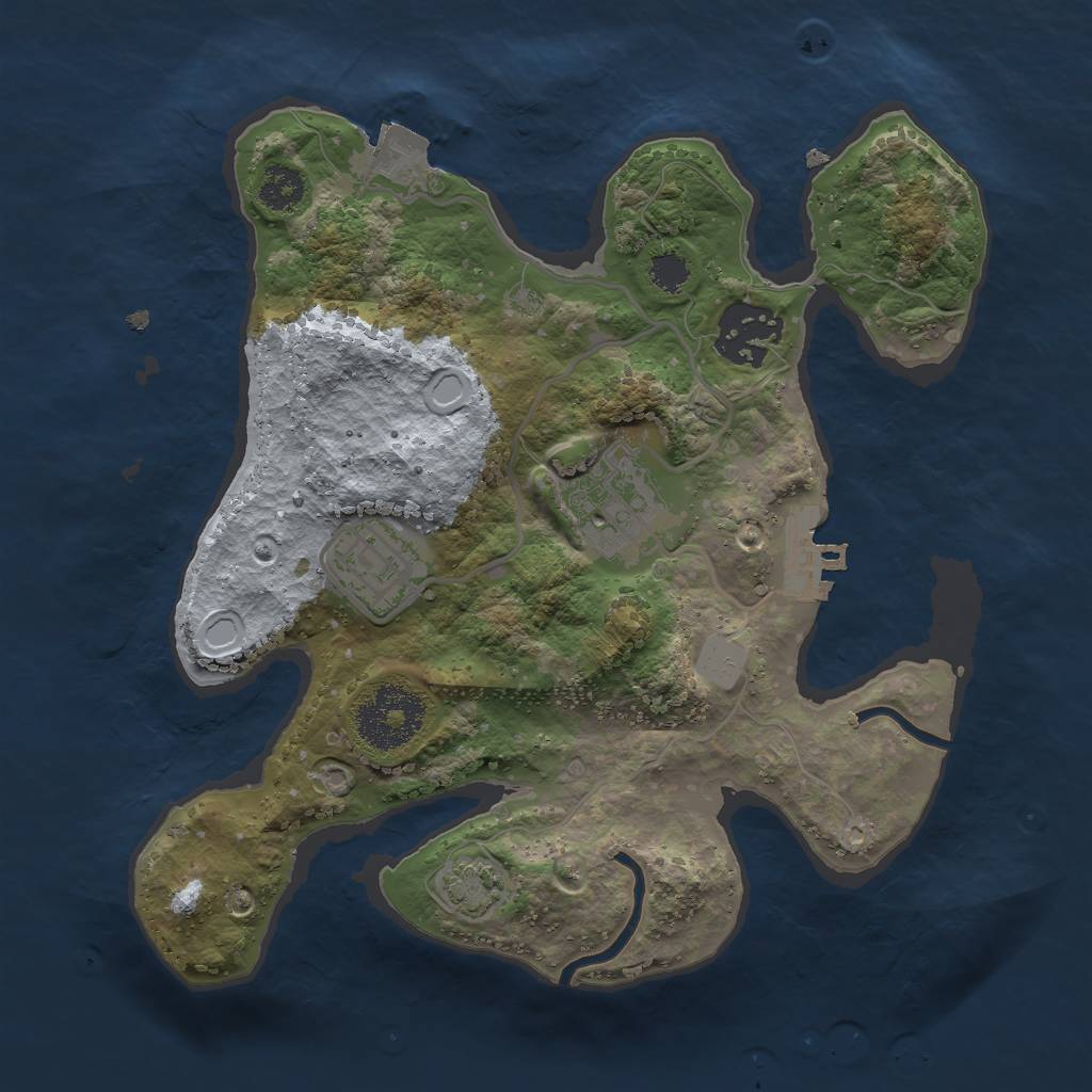 Rust Map: Procedural Map, Size: 2500, Seed: 639281249, 8 Monuments