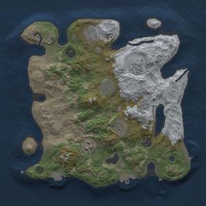 Thumbnail Rust Map: Procedural Map, Size: 3000, Seed: 1992979371, 14 Monuments
