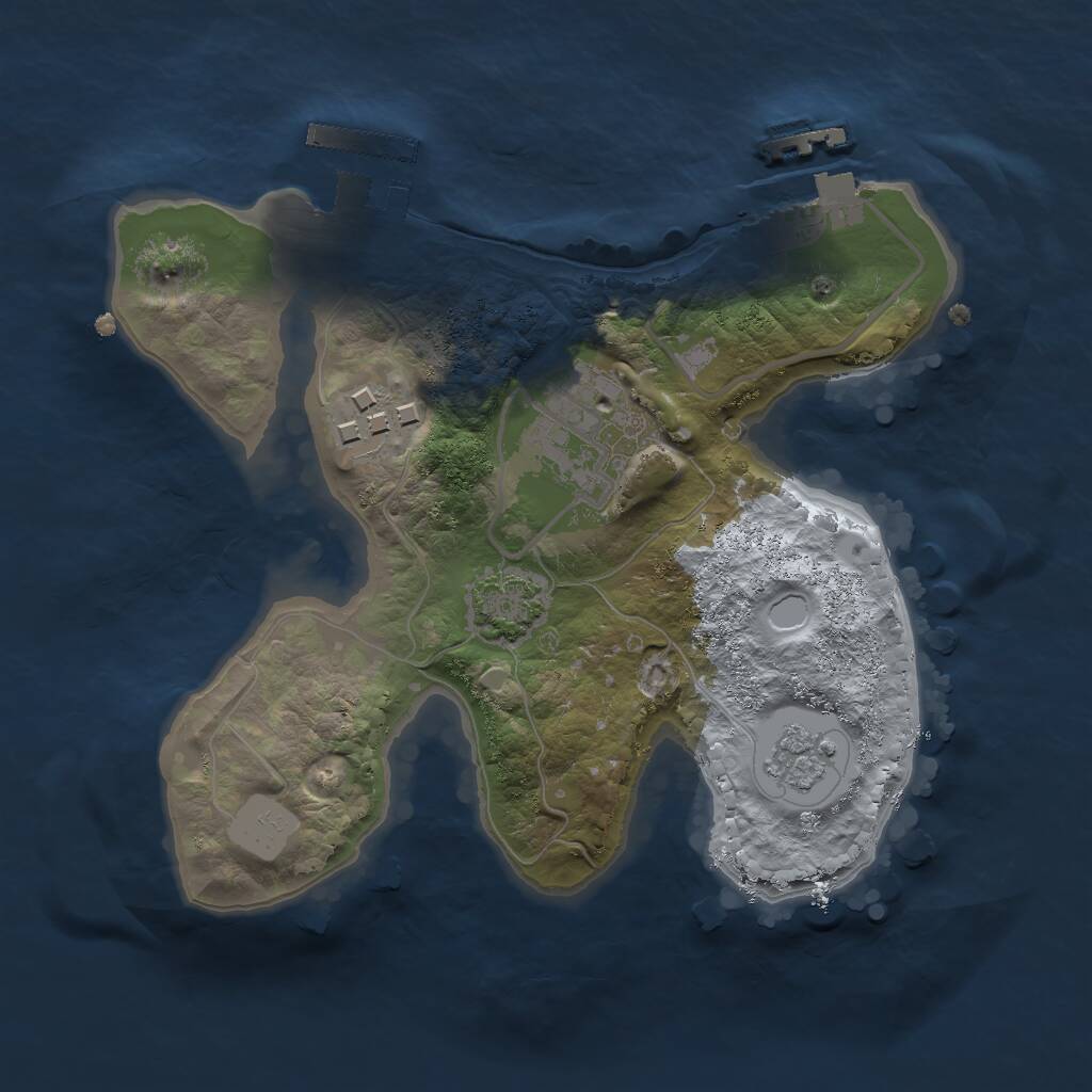 Rust Map: Procedural Map, Size: 2000, Seed: 7031548, 7 Monuments