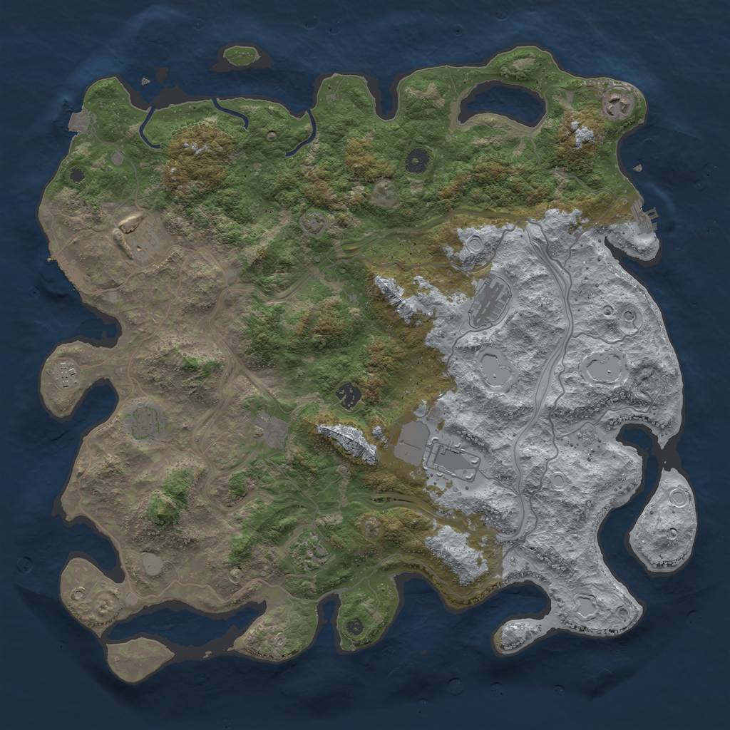 Rust Map: Procedural Map, Size: 4500, Seed: 2353, 17 Monuments