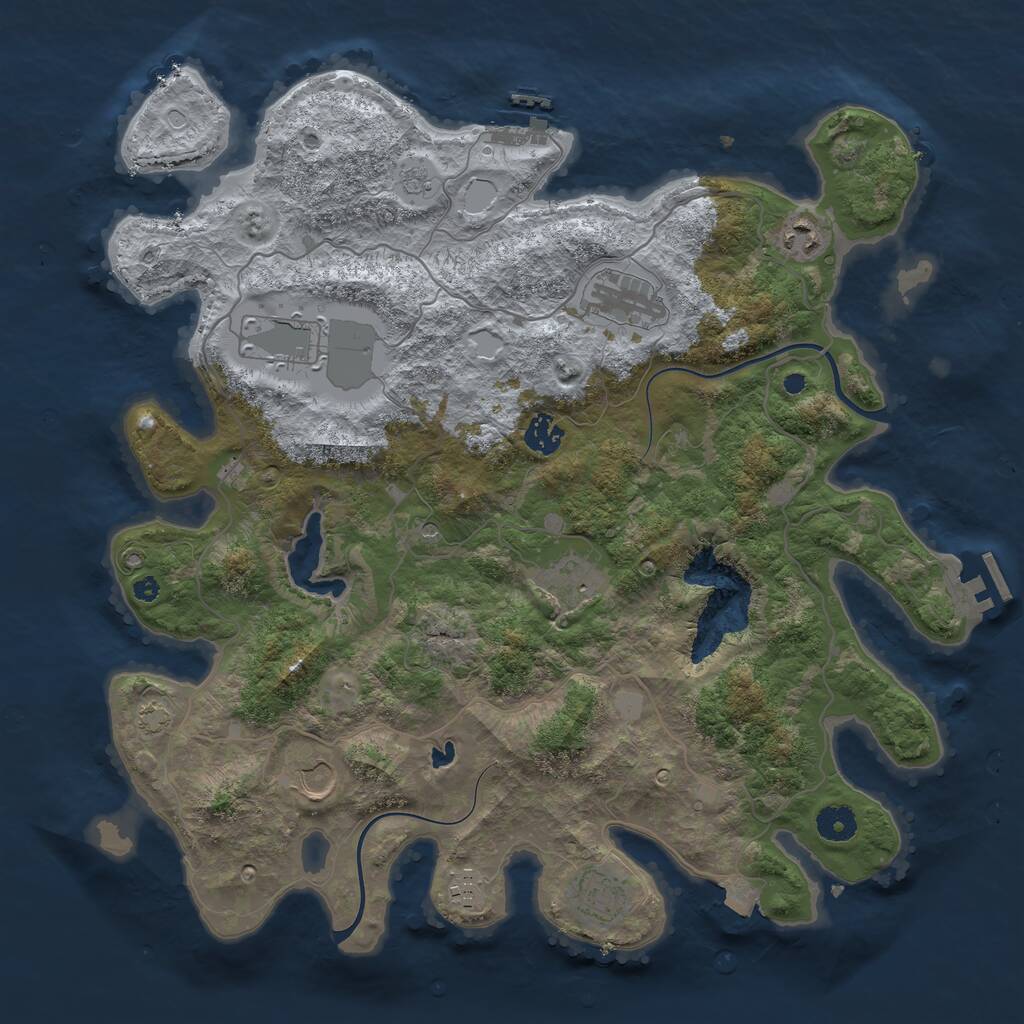 Rust Map: Procedural Map, Size: 4000, Seed: 1381799930, 14 Monuments