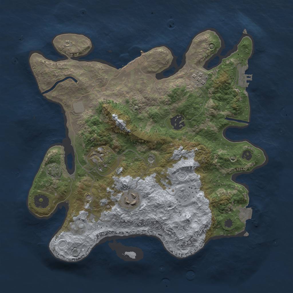 Rust Map: Procedural Map, Size: 3000, Seed: 17050, 12 Monuments