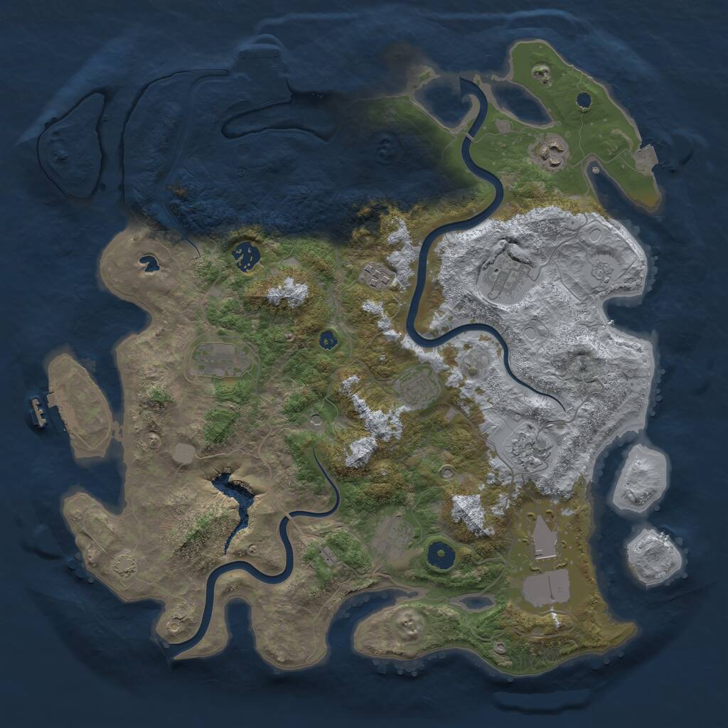 Rust Map: Procedural Map, Size: 4000, Seed: 364802554, 15 Monuments