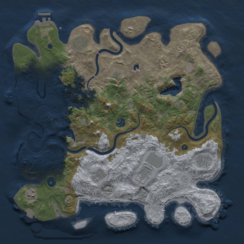 Rust Map: Procedural Map, Size: 4000, Seed: 1643741607, 15 Monuments